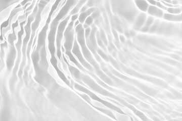 Abstract white water ripple surface. Transparent clear water shadow on white background. Sunlight...