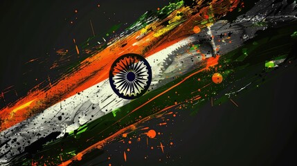 Indian flag waving in the wind, suitable for patriotic or national themed designs india independence day