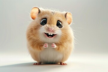 Cute hamster standing on hind legs, suitable for pet-related designs