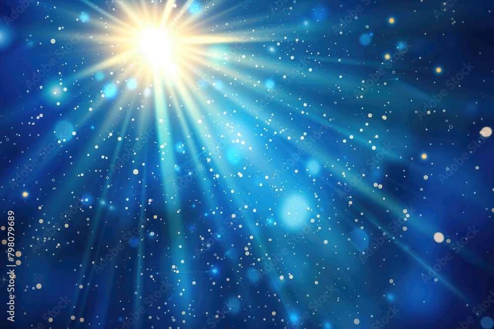 Poster a shining star illuminating the dark sky. suitable for celestial concepts