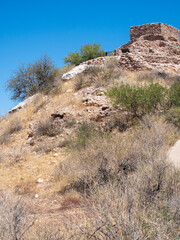 Preserved ruin of pueblo dwelling at Tuzigoot National Monument - Clarkdale, Arizona