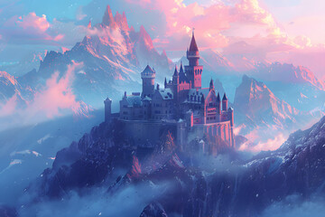 illustration of an enchanted castle 