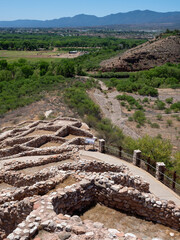Scenic view from the top of ancestral pueblo dwelling at Tuzigoot National Monument - Clarkdale, Arizona