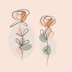 Hand drawn flat design simple flower outline
