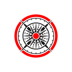 navigational compass logo design vector