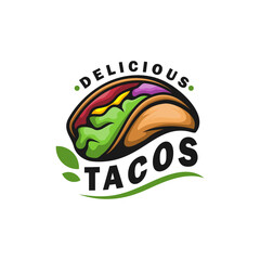 Food tacos logo design vector