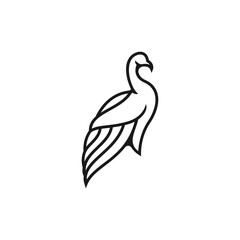 Line art peacock logo design vector