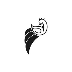 Animal peacock logo design vector
