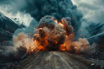 The emotional resonance of explosive borders sparks contemplation and reflection through visual impact.