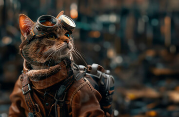the readiness of a cat equipped for rescue missions, their attire a reflection of their dedication to duty
