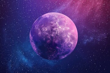 A stunning view of a purple planet in outer space. Perfect for science fiction or astronomy projects