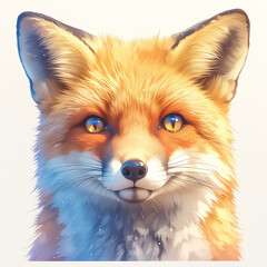 Obraz premium Fox badge for t-shirt design. Animal fox concept poster. Creative graphic design. Digital artistic artwork raster bitmap illustration. Graphic design art. AI artwork. 