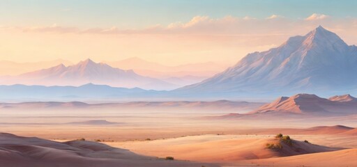 Panoramic landscape of the desert – Desert scenic background