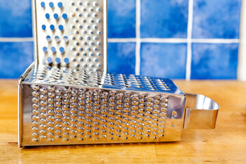 Cheese and vegetable grater, macro view