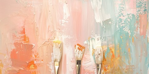 From Above: Inspiration Unveiled - Paintbrushes, Watercolors, and Sketchbook