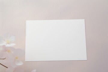 Simple invitation card mockup blossom flower paper.