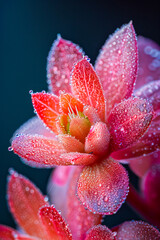 Dew-covered flower at macro view