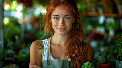 portrait of a beautiful flower girl