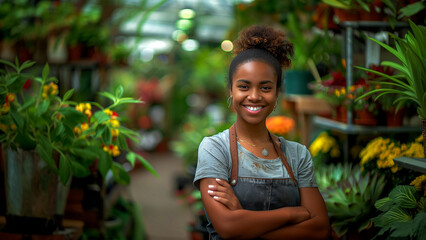 portrait of a beautiful flower girl