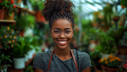portrait of a beautiful flower girl