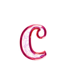 Ice symbol in a pink frame. letter c