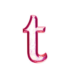 Ice symbol in a pink frame. letter t