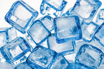 Crystal Clear Ice Cubes. on a white background