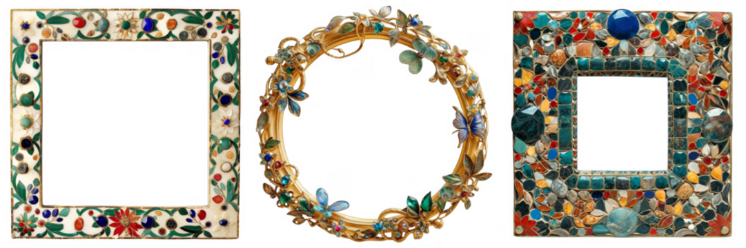 Mosaic 3d floral photo frame