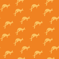 Seamless pattern with Kangaroo silhouette on color background. Vector illustration for card design, poster, fabric, textile. Pray for Australia and animals