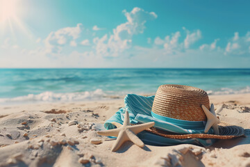 Creative trendy summertime banner mockup. Summer shopping sales and vacation concept.