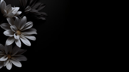 Black background with flowers 