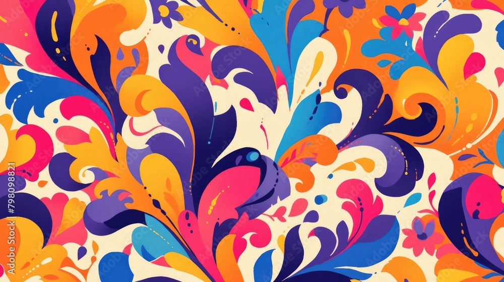 Canvas Prints Experience the vibrant charm of an abstract colorful pattern designed to elevate any setting This decorative backdrop is versatile perfect for wallpaper pattern fills web page backgrounds o