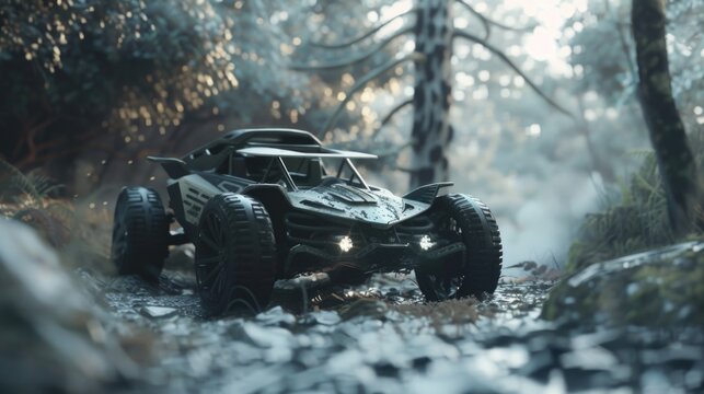 All-Terrain Vehicle Roaming Mysterious Forest