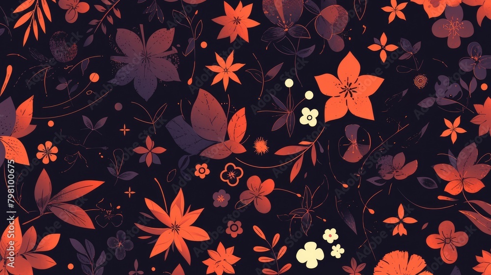 Poster discover a fresh abstract geometric pattern featuring delicate floral elements for a stunning backgr