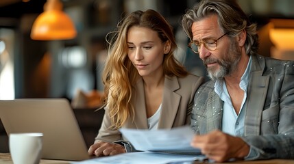 Fototapeta premium Business partners in intense discussion in office