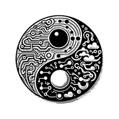 yin yang symbol made of wares