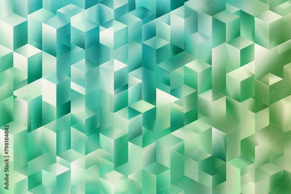 Poster cube light pattern background in a captivating vector design featuring hues of blue and green, offer