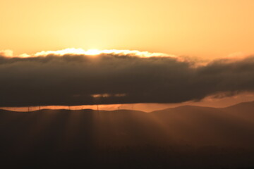 sunset over the mountains