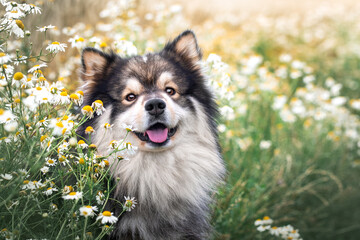 Portrait of Finnish Lapphund dog
