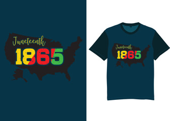 Trendy Juneteenth typography and graphic T-shirt design 