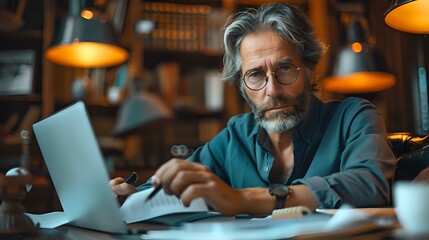 Contemplative Professional Engaged in Intellectual Activity