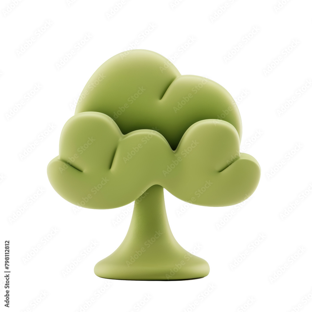 Poster a 3d rendering of a green tree