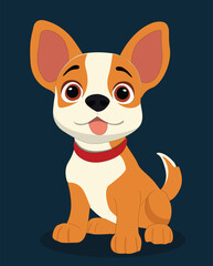 A cute little dog cartoon character design for 2d animation