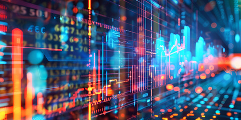 Obraz premium Market Pulse: The Vibrant Dynamics of Financial Data