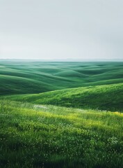 Fototapeta premium b'Green rolling hills of a rural landscape'