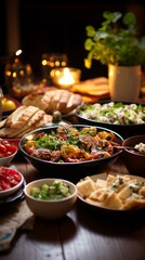 Obraz premium b'A table full of delicious food'