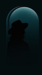 silhouette of a person in a hat