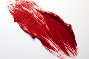 b'Close-up image of red lipstick smudge'