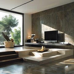 b'Modern minimalist living room interior design'