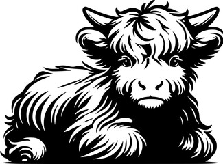Highland cattle vector illustration	
